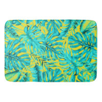 Yellow & Turquoise Tropical Palm Leaves Island 