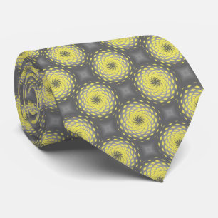 Yellow Twirl Pattern Dot Tie