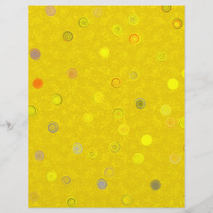 Yellow Twisty Polka Dot Spiral 2-Sided Scrap Paper