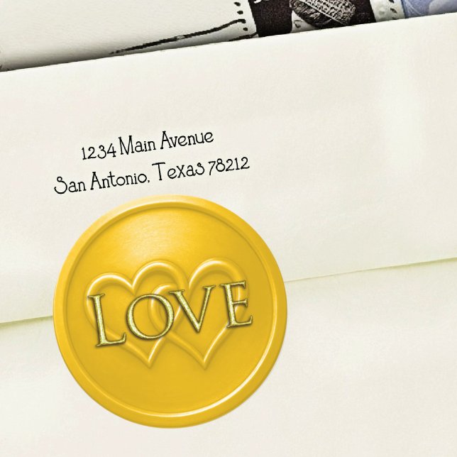 Yellow Two Hearts Intertwined Wedding Classic Round Sticker (Creator Uploaded)