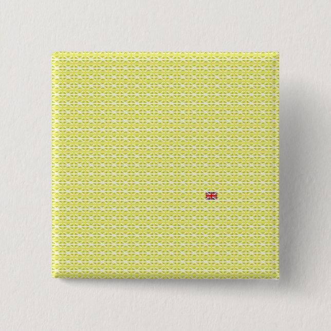 Yellow UK Union Jacks & odd one 2 Inch Square Button (Front)