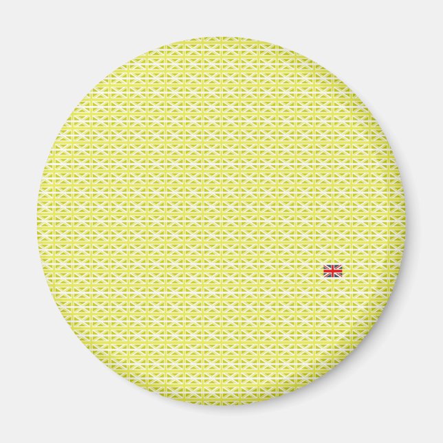 Yellow UK Union Jacks & odd one Magnet (Front)