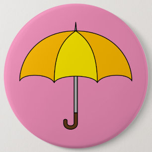 Yellow Umbrella 6 Inch Round Button