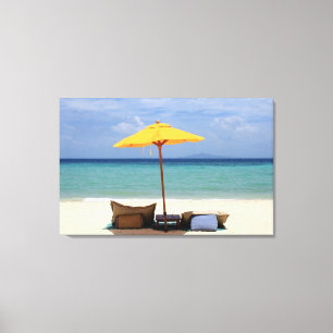 Yellow umbrella canvas print
