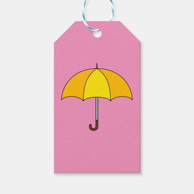 Yellow Umbrella Gift Tags (Front)