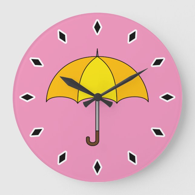 Yellow Umbrella Large Clock (Front)