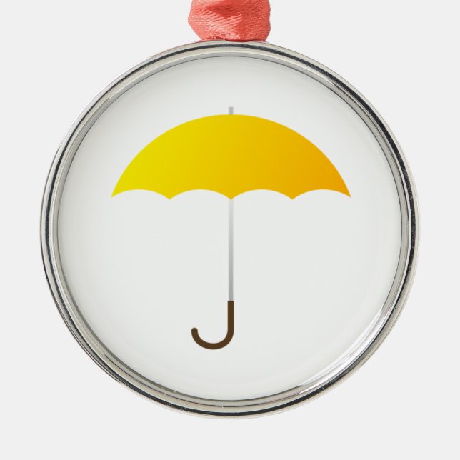 Yellow Umbrella Metal Ornament (Front)