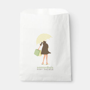 Yellow Umbrella Mom Baby Shower Favour Bag