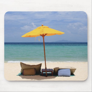Yellow umbrella mouse pad