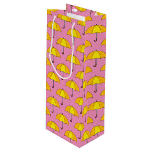 Yellow Umbrella Wine Gift Bag
