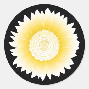 yellow unflower classic round sticker