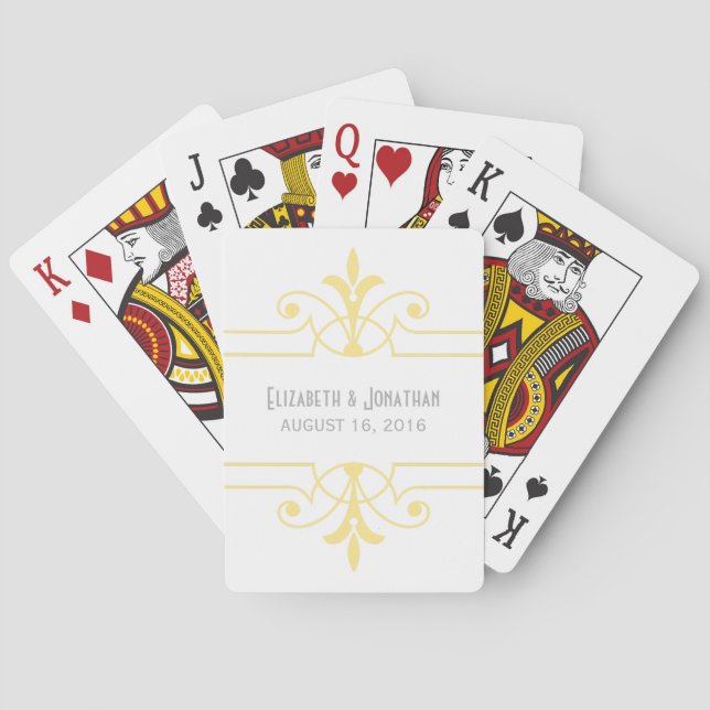 Yellow v2 Fancy Ornamental Playing Cards (Back)