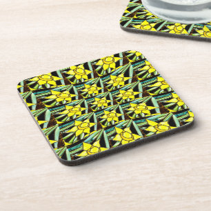 Yellow Valuable Flowers Pattern Coaster
