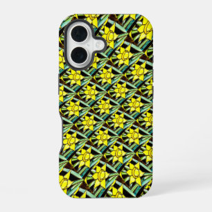 Yellow Valuable Flowers Pattern iPhone 16 Case