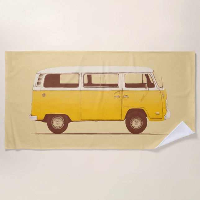 Yellow Van | Florent Bodart Beach Towel (Front)