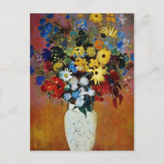 yellow Vase of Flowers, Odilon Redon flowers Postcard