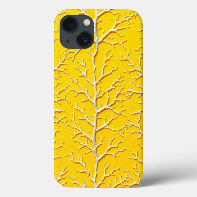 Yellow Vein Texture iPhone Case Bold Style (Back)