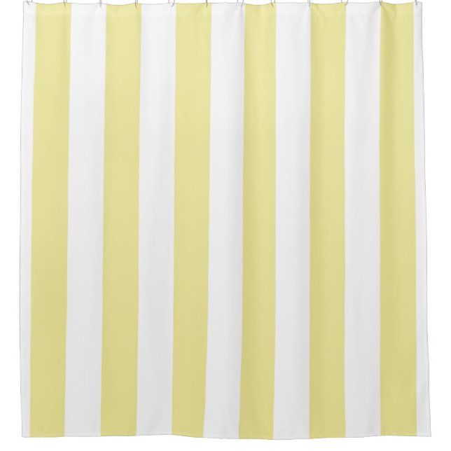 Yellow Vertical Large Stripes Shower Curtain (Front)