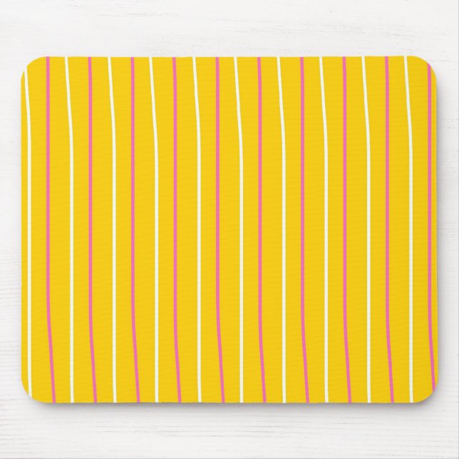 Yellow Vertical Stripe Pattern Mouse Pad (Front)