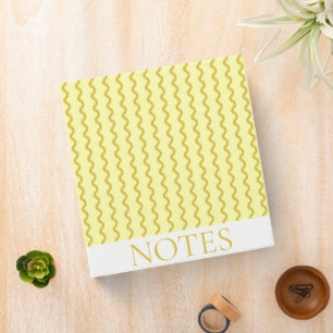 Yellow Vertical Wavy Stripe Elegant Binder