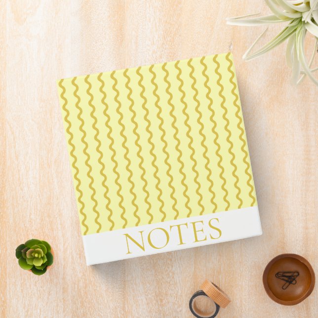 Yellow Vertical Wavy Stripe Elegant  Binder (In Situ)