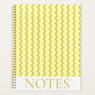 Yellow Vertical Wavy Stripe Modern Minimalist Planner