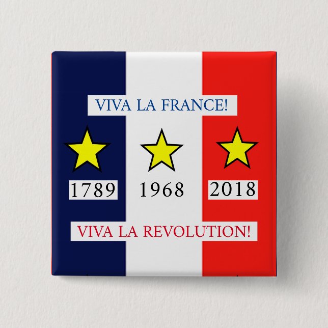 Yellow Vests 2018 2 Inch Square Button (Front)