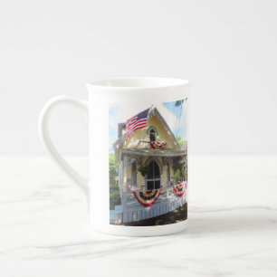Yellow Victorian with Bunting - Martha's Vineyard Bone China Mug