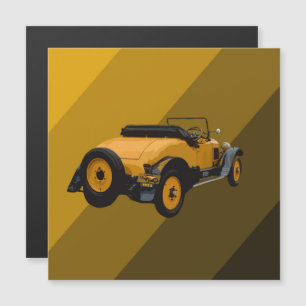 Yellow Vintage Convertible Car, Magnetic Card