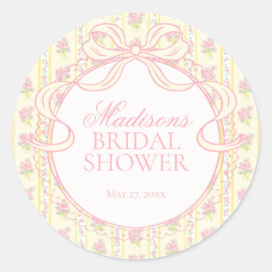 Yellow Vintage Fancy Floral Bridal Shower Seal