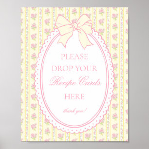 Yellow Vintage Fancy Floral Share a Recipe Poster
