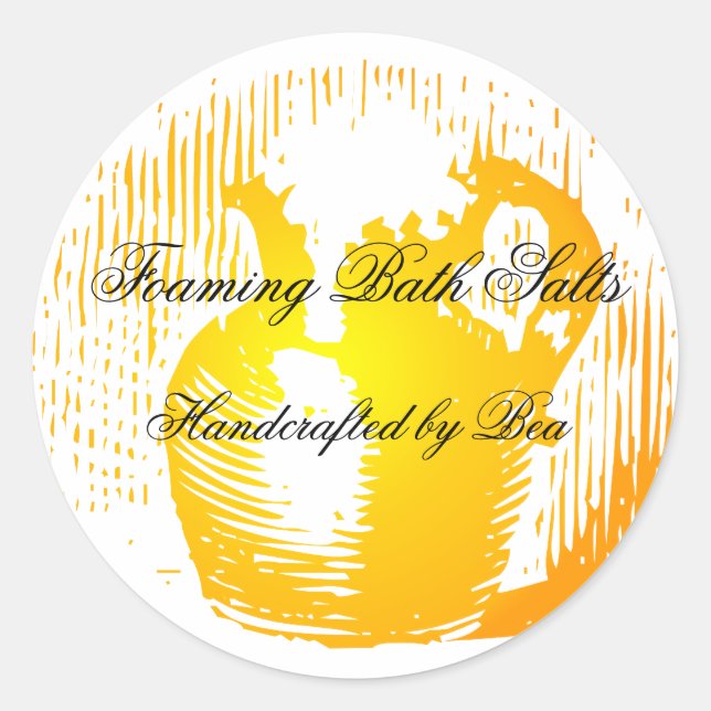 Yellow Vintage Jug Custom Soap Label Stickers (Front)