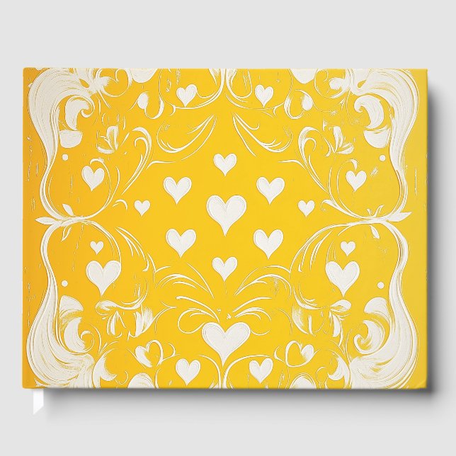 Yellow Vintage Lithograph #3 Digital Art Guest Book (Front)