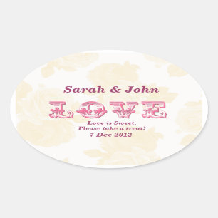 Yellow Vintage Rose Candy Buffet Sticker