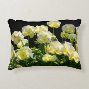 Yellow Violas With Purple Edges Decorative Pillow