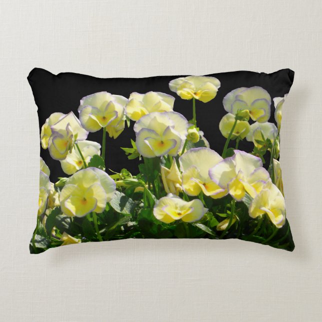 Yellow Violas With Purple Edges Decorative Pillow (Front)