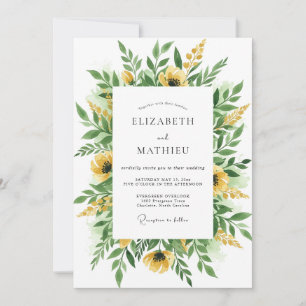 Yellow Vivacious Botanical Wedding Invitation