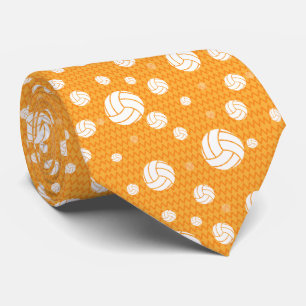 Yellow Volleyball Chevron Patterned Tie
