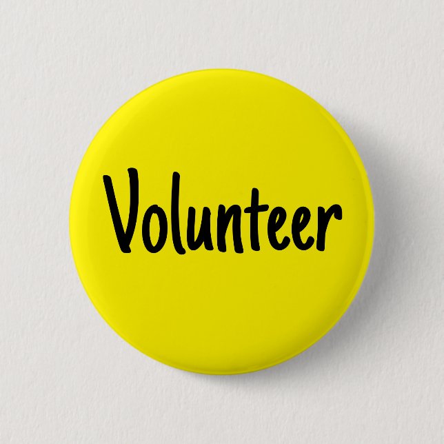 Yellow Volunteer 2 Inch Round Button (Front)