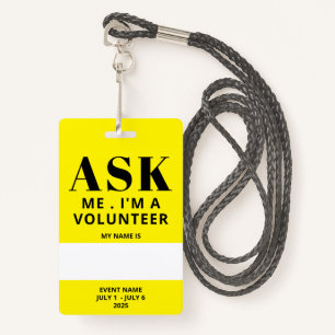 Yellow Volunteer Badge