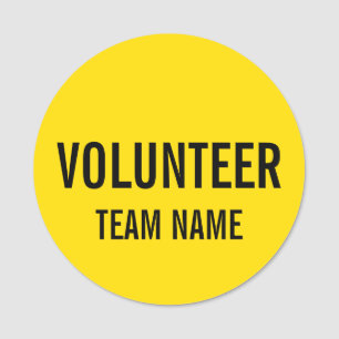 Yellow Volunteer Badge with Custom Team Name