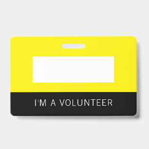 Yellow Volunteer Name Badge