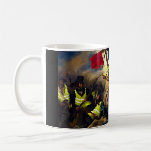yellow waistcoat freedom guiding the people coffee mug