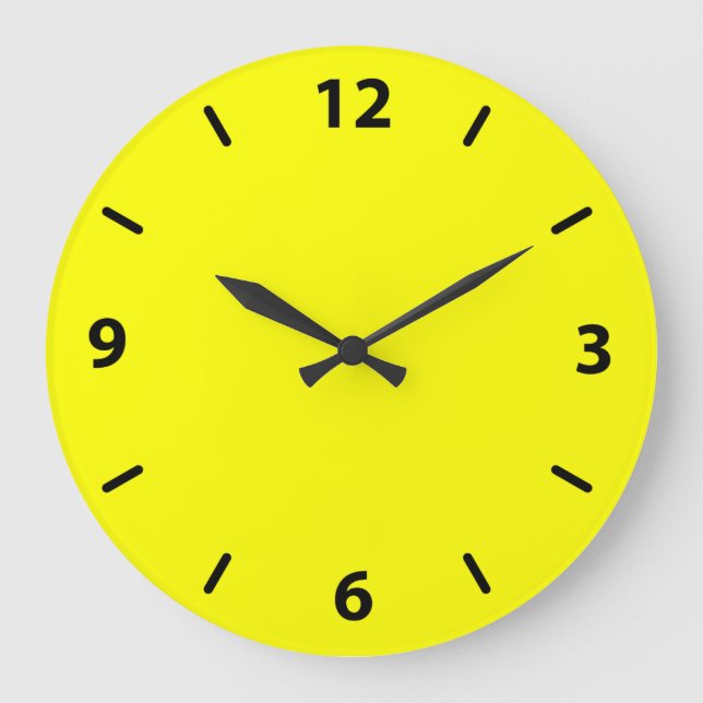 Yellow Wall Clock with Black Numbers (Front)