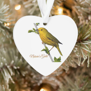 Yellow Warbler “Nature’s Gold” Christmas Ornament 