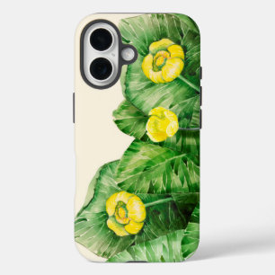yellow water-lily watercolor iPhone 16 case