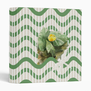 yellow Water Lily watercolor geometrical Pattern Binder
