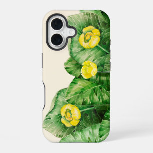 yellow water-lily watercolor iPhone 16 case