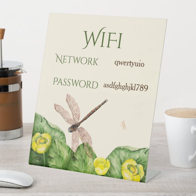 yellow water-lily watercolor    pedestal sign (In SItu)