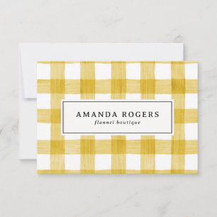 YELLOW Watercolor Buffalo Plaid flannel GIFT CARD